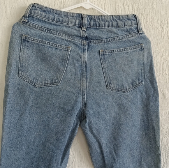 Simple Society Patchwork Straight Leg Jeans Lace Beaded Distressed Grunge Boho - Picture 11 of 13